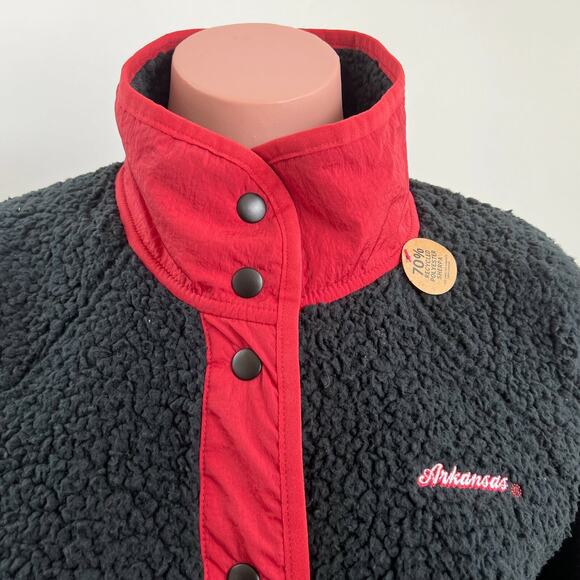 Victoria's Secret PINK Collegiate Collection Fleece Snap Button Black Jacket XS - Picture 2 of 10